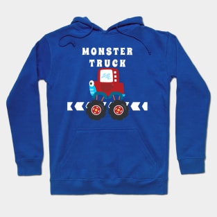 illustration of monster truck with cartoon style. Hoodie